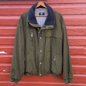BOGNER Vintage Olive Green Wool Bomber Jacket Men's Size 40 US L